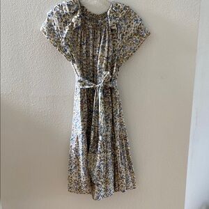 Mirth Caftans Flutter Sleeve Dress in Silk/Cotton